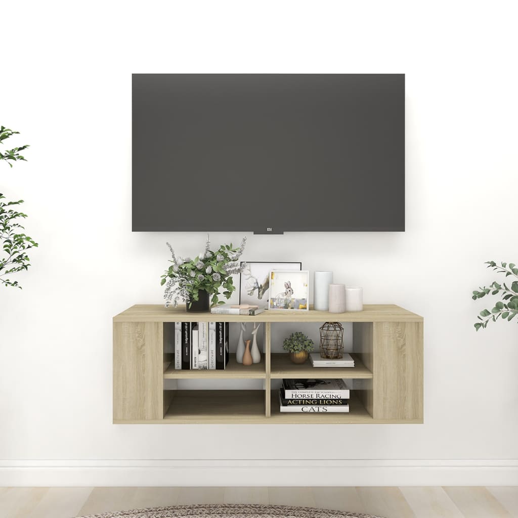vidaXL sonoma-tölgyszínű falra szerelhető TV-szekrény 102 x 35 x 35 cm