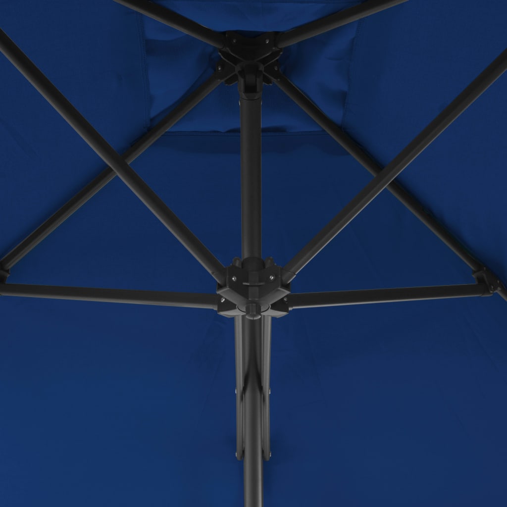 vidaXL kék kültéri napernyő acélrúddal 250 x 250 x 230 cm