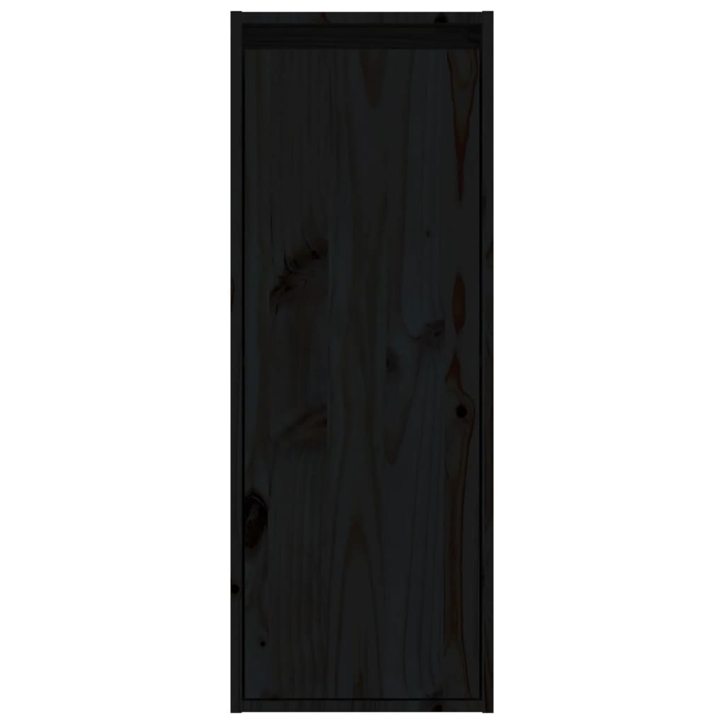 vidaXL 2 darab fekete tömör fenyőfa faliszekrény 30 x 30 x 80 cm