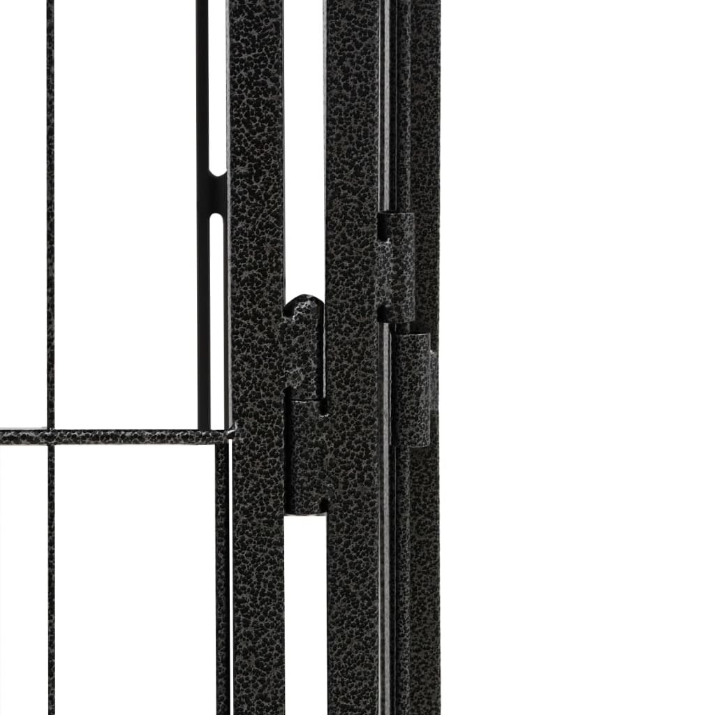vidaXL 40-paneles fekete porszórt acél kutyakennel 50 x 100 cm