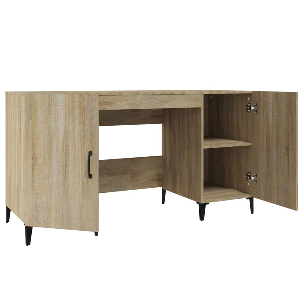 vidaXL sonoma-tölgyszínű szerelt fa íróasztal 140 x 50 x 75 cm