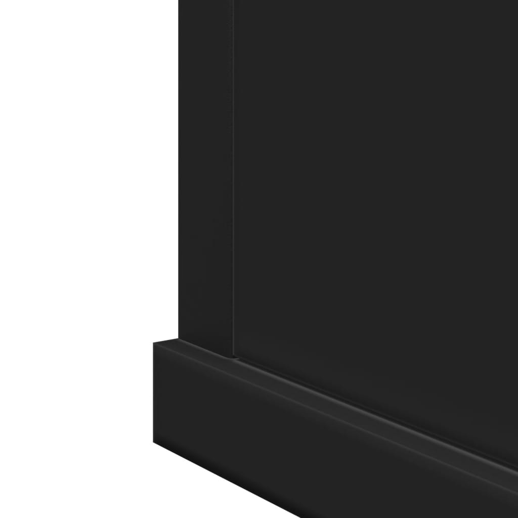 vidaXL fekete szerelt fa fürdőszobai tükör 42 x 12 x 60 cm