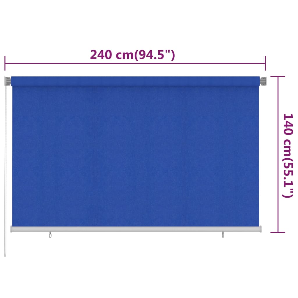 vidaXL kék kültéri HDPE roló 240 x 140 cm
