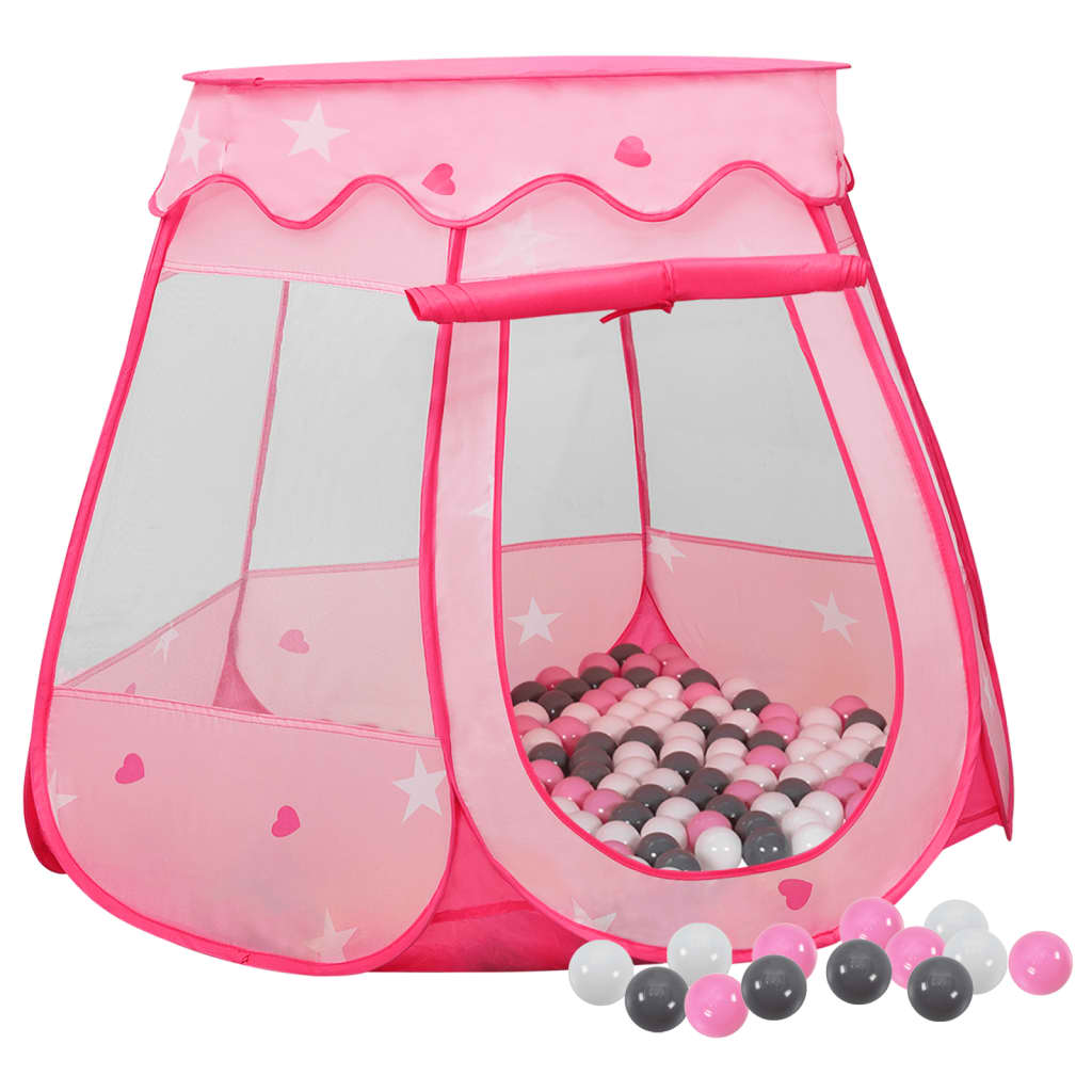 vidaXL rózsaszín gyerekjátszósátor 250 labdával 102 x 102 x 82 cm