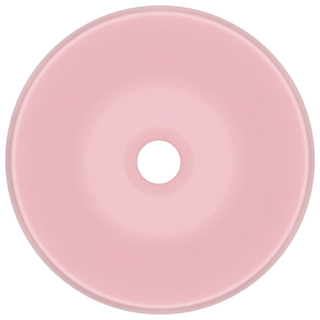 vidaXL kerek matt rózsaszín kerámia luxus mosdókagyló 40 x 15 cm