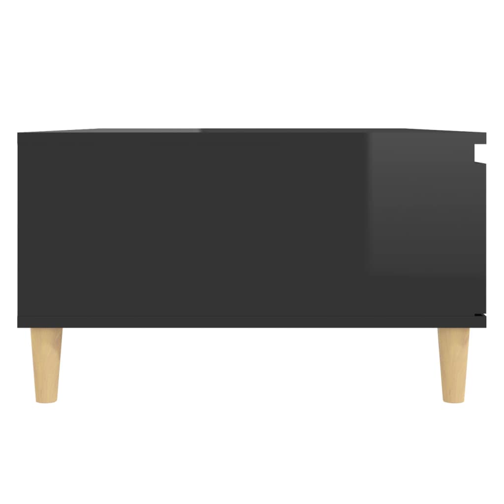 vidaXL magasfényű fekete forgácslap dohányzóasztal 90 x 60 x 35 cm