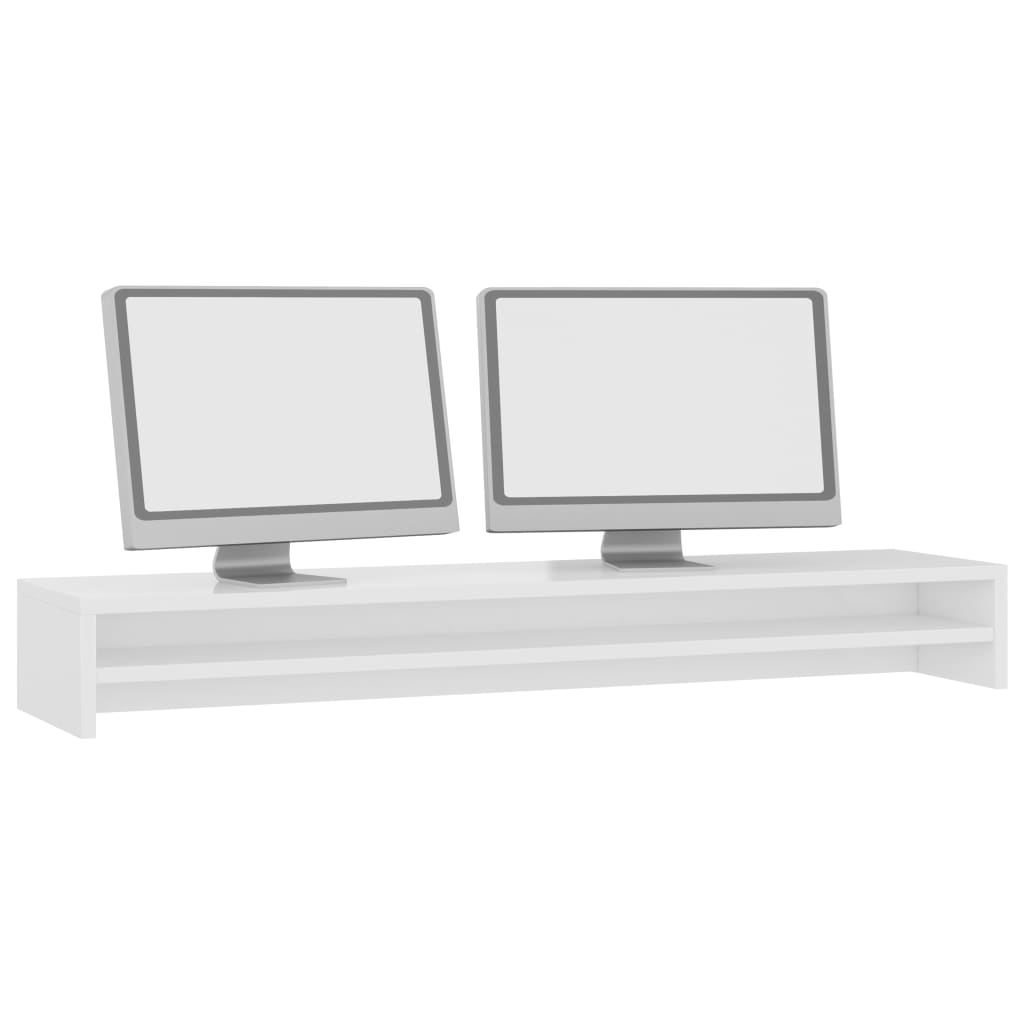 vidaXL magasfényű fehér forgácslap monitorállvány 100 x 24 x 13 cm