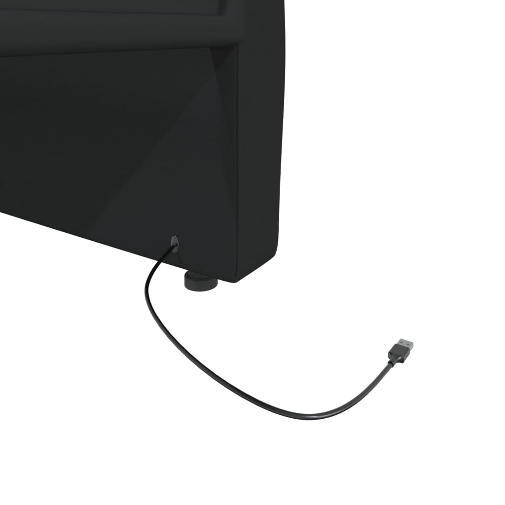 vidaXL fekete USB-s szövetborítású dívány matraccal 90 x 200 cm