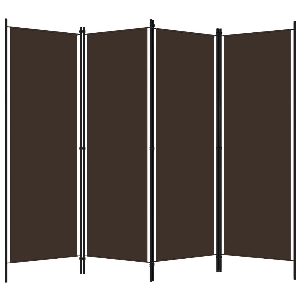 vidaXL barna 4 paneles paraván 200 x 180 cm