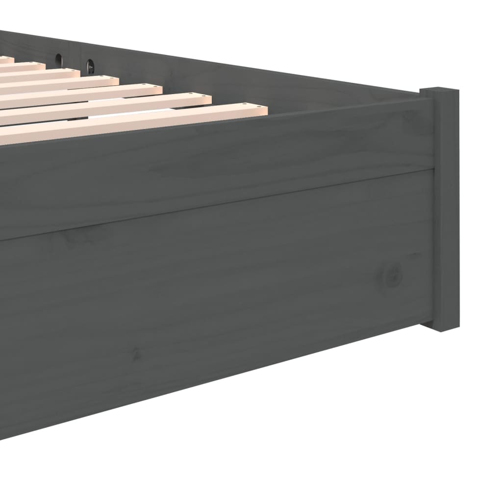 vidaXL szürke tömör fa ágykeret 140x200 cm