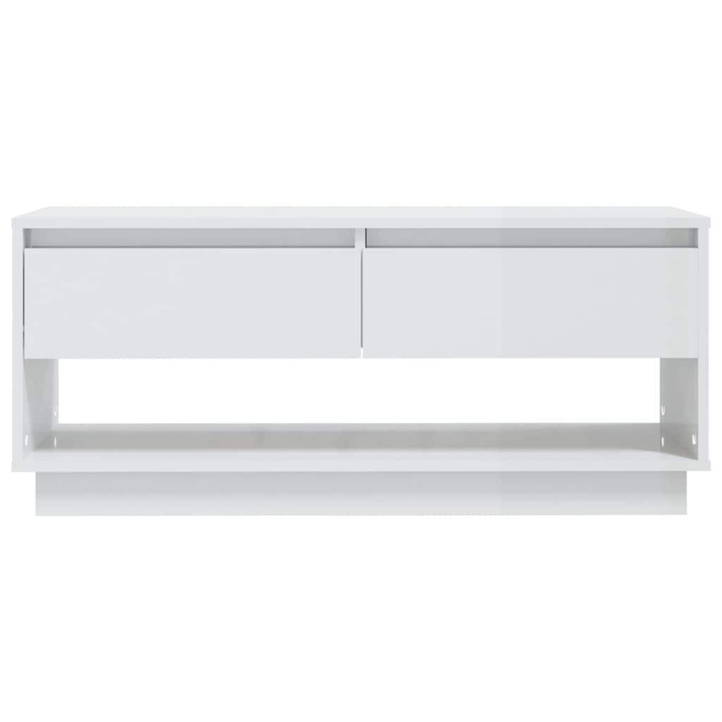 vidaXL magasfényű fehér forgácslap TV-szekrény 102 x 41 x 44 cm