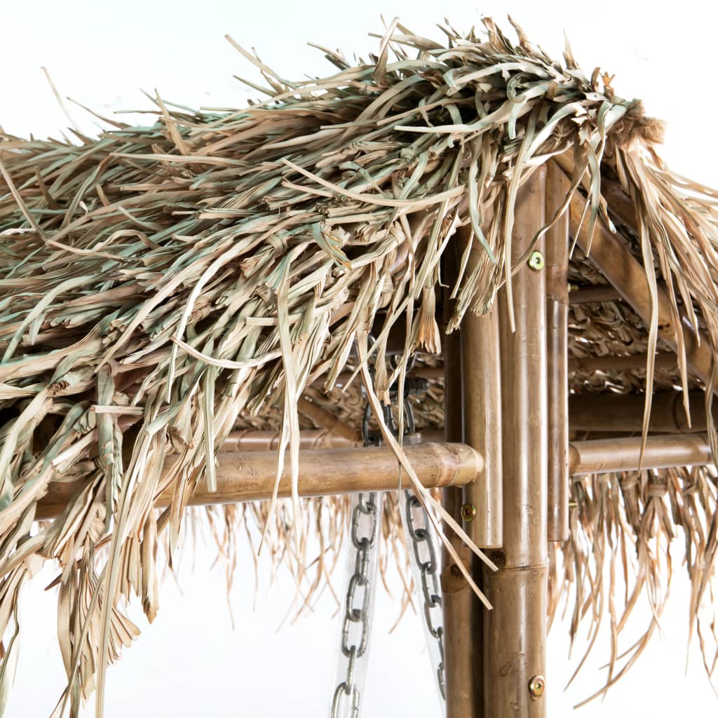 vidaXL kétszemélyes bambusz hintapad pálmalevelekkel 202 cm