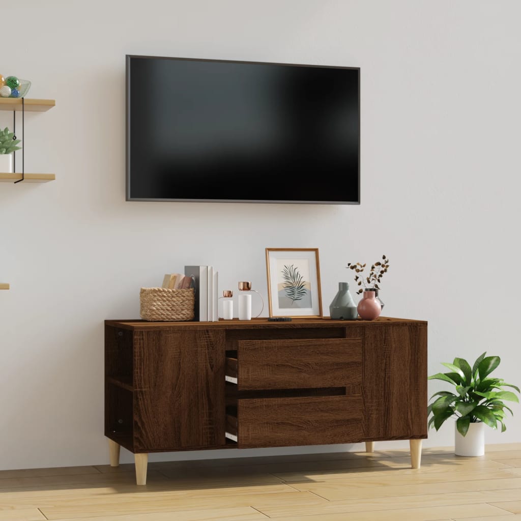 vidaXL barna tölgy színű szerelt fa TV-szekrény 102x44,5x50 cm