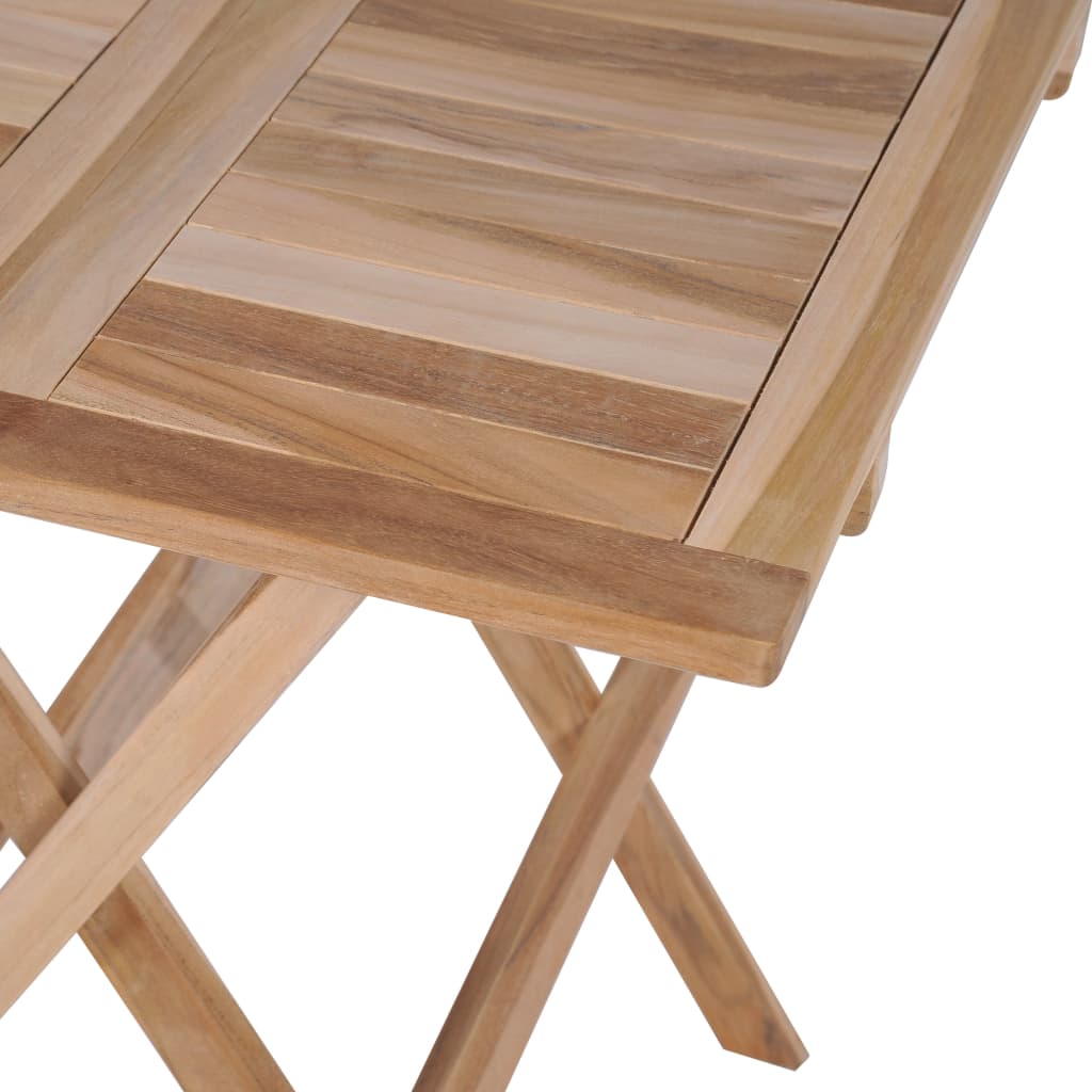 vidaXL tömör tíkfa összecsukható bisztró asztal 60 x 60 x 65 cm