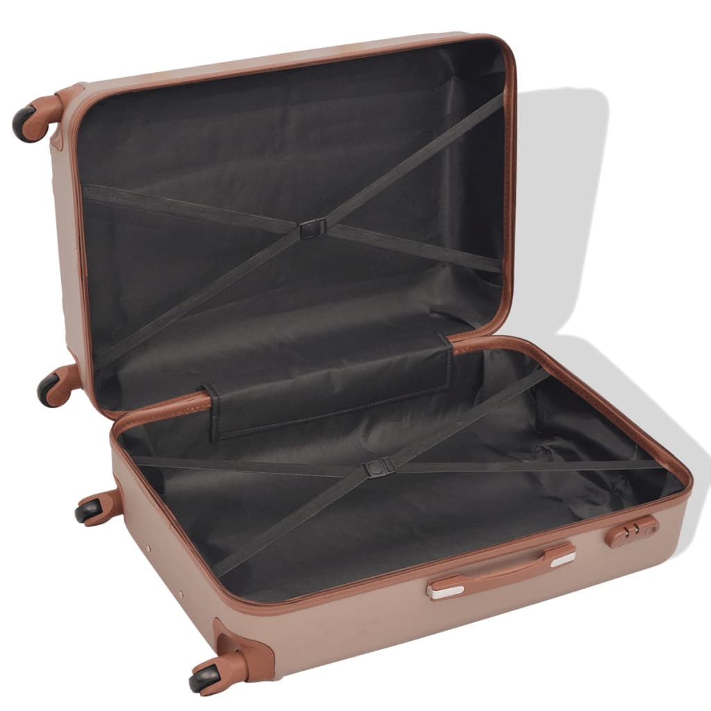 vidaXL 4 darabos, pezsgőszínű, kemény fedeles, görgős bőrönd szett