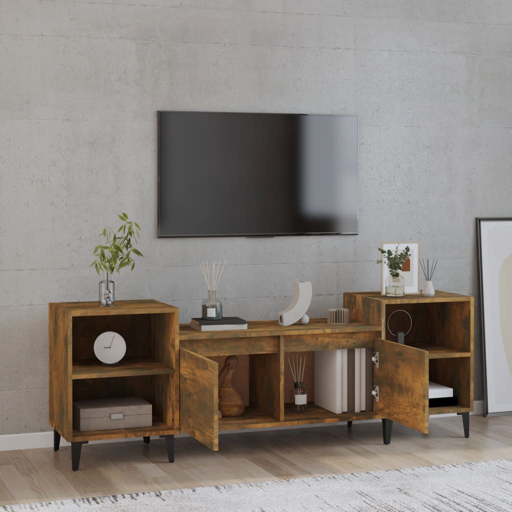 vidaXL füstös tölgyszínű szerelt fa TV-szekrény 160x35x55 cm