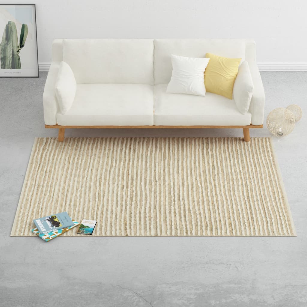 vidaXL fehér-természetes színű kendergyapjú szőnyeg 160 x 230 cm