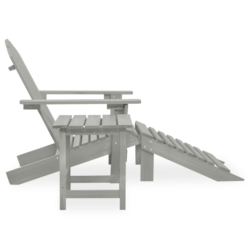 vidaXL szürke tömör fenyőfa adirondack szék zsámollyal és asztallal