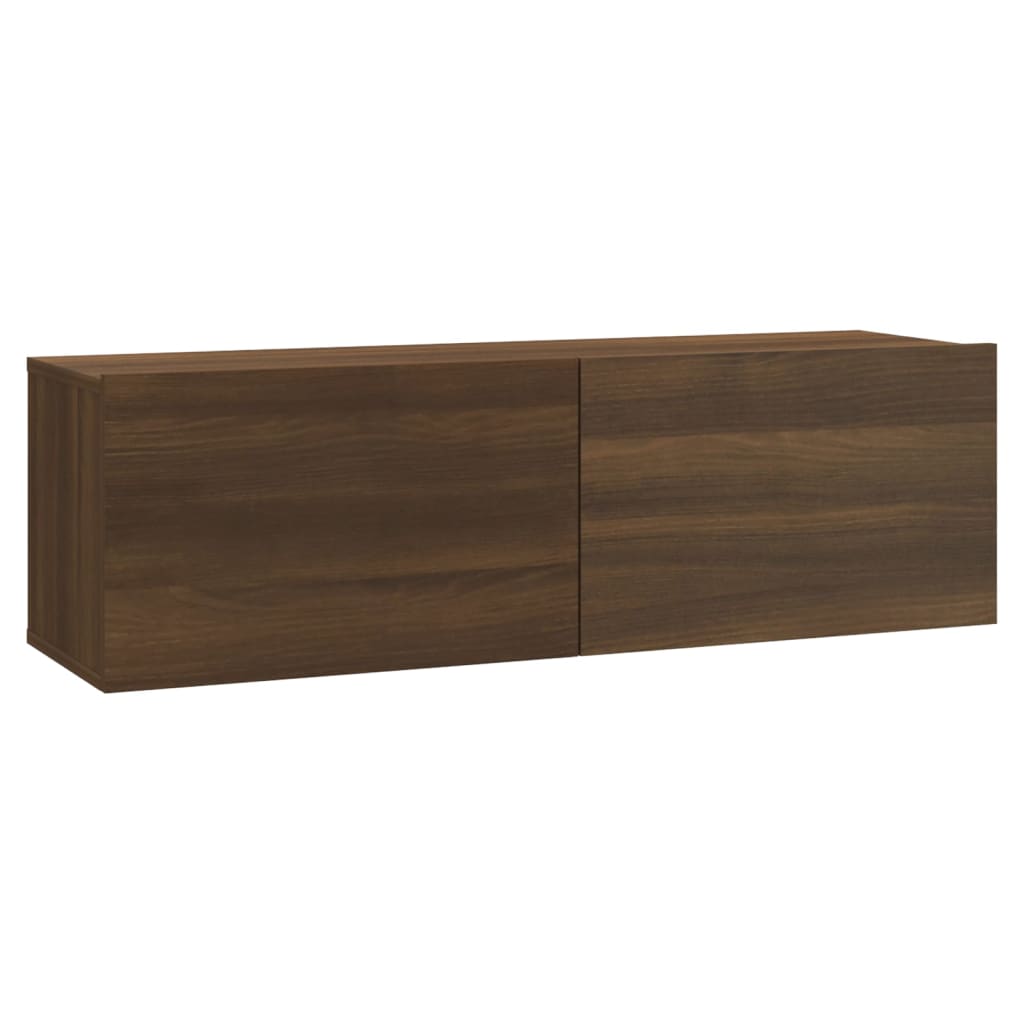 vidaXL barna tölgyszínű szerelt fa fali TV-szekrényszett
