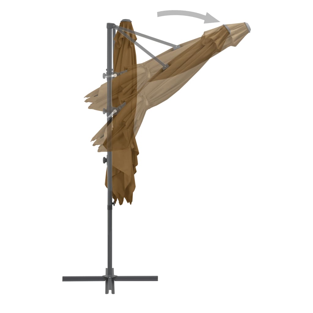 vidaXL tópszínű konzolos napernyő acélrúddal 250 x 250 cm