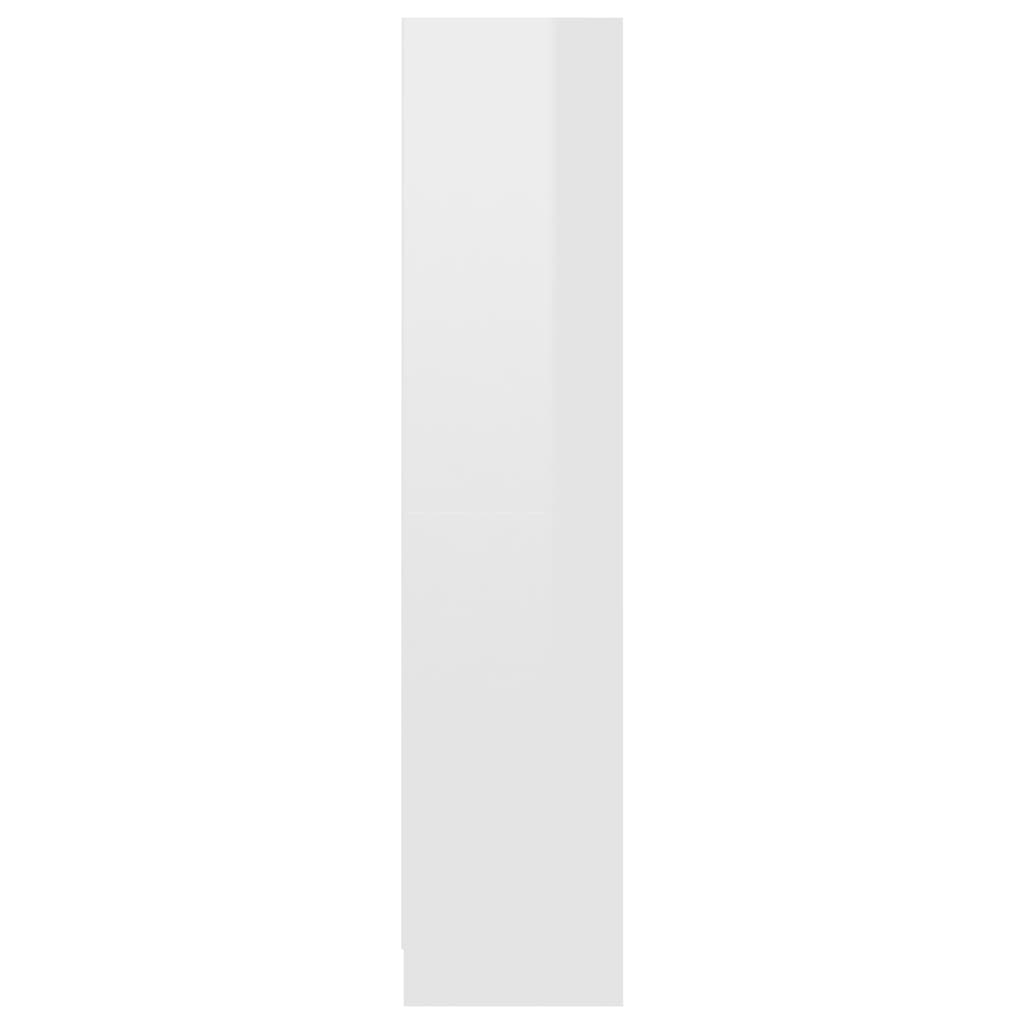 vidaXL 3 szintes fényes fehér szerelt fa könyvszekrény 60x24x109 cm