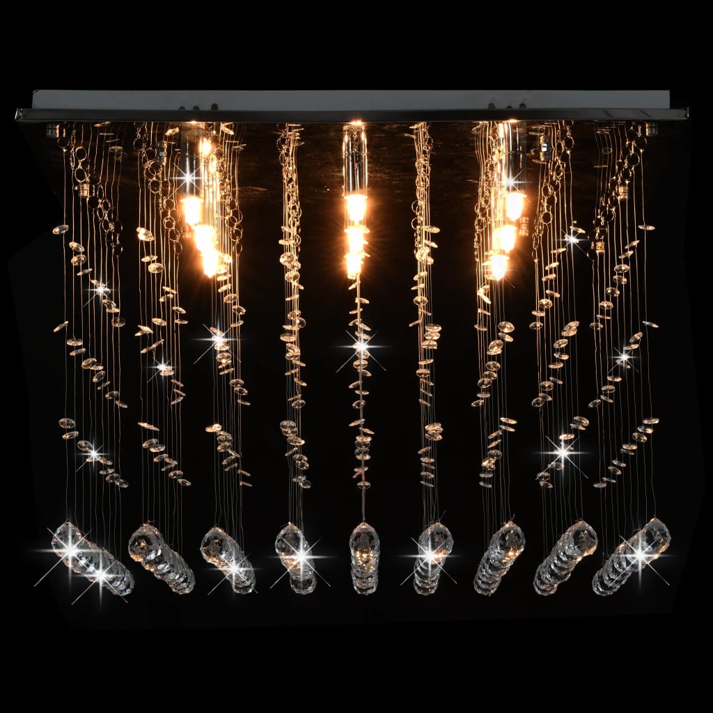 vidaXL ezüstszínű, kocka alakú mennyezeti lámpa kristálygyöngyökkel G9