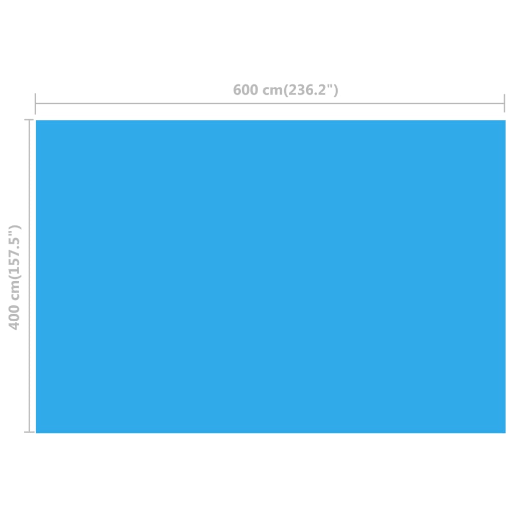 vidaXL kék, négyszögletes PE medencetakaró 600 x 400 cm
