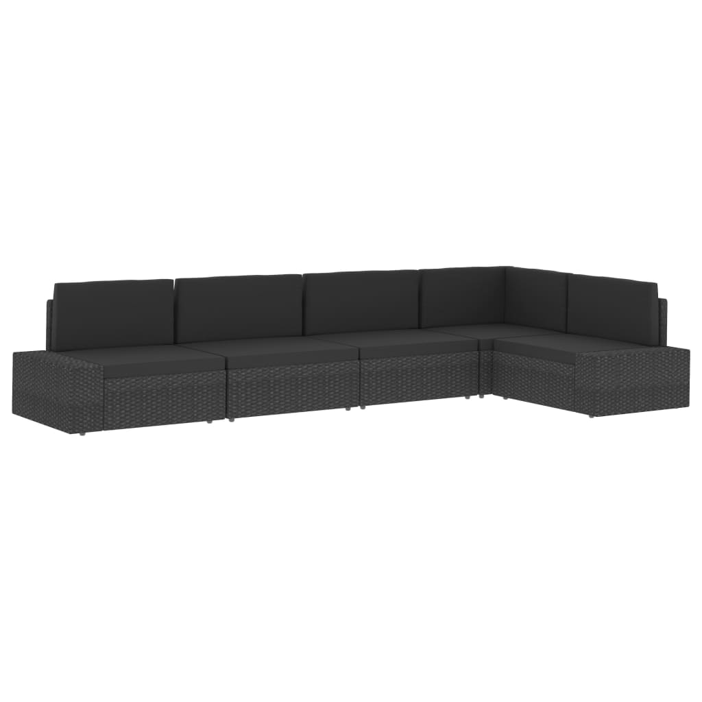 vidaXL 2 személyes barna elemes polyrattan kanapé