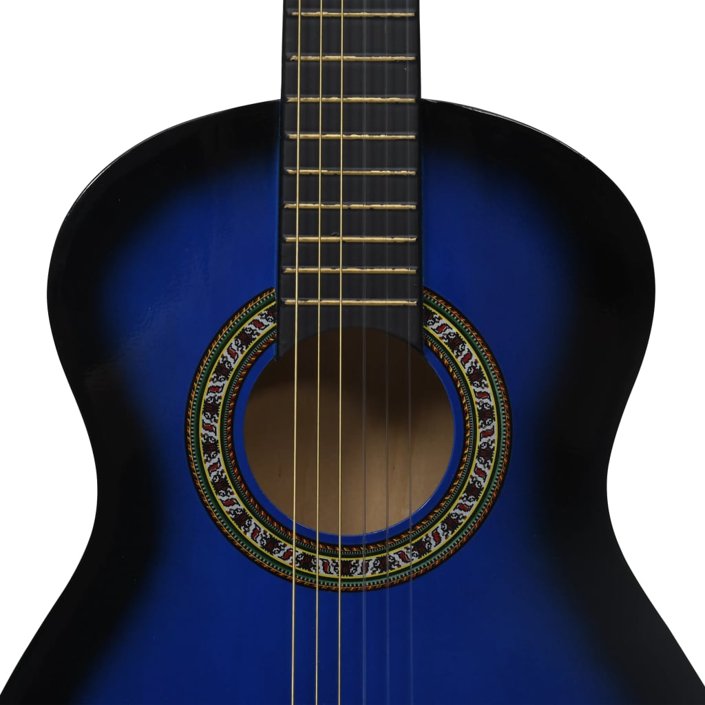 vidaXL 8 darabos kék klasszikus gitár kezdőkészlet 1/2 34"
