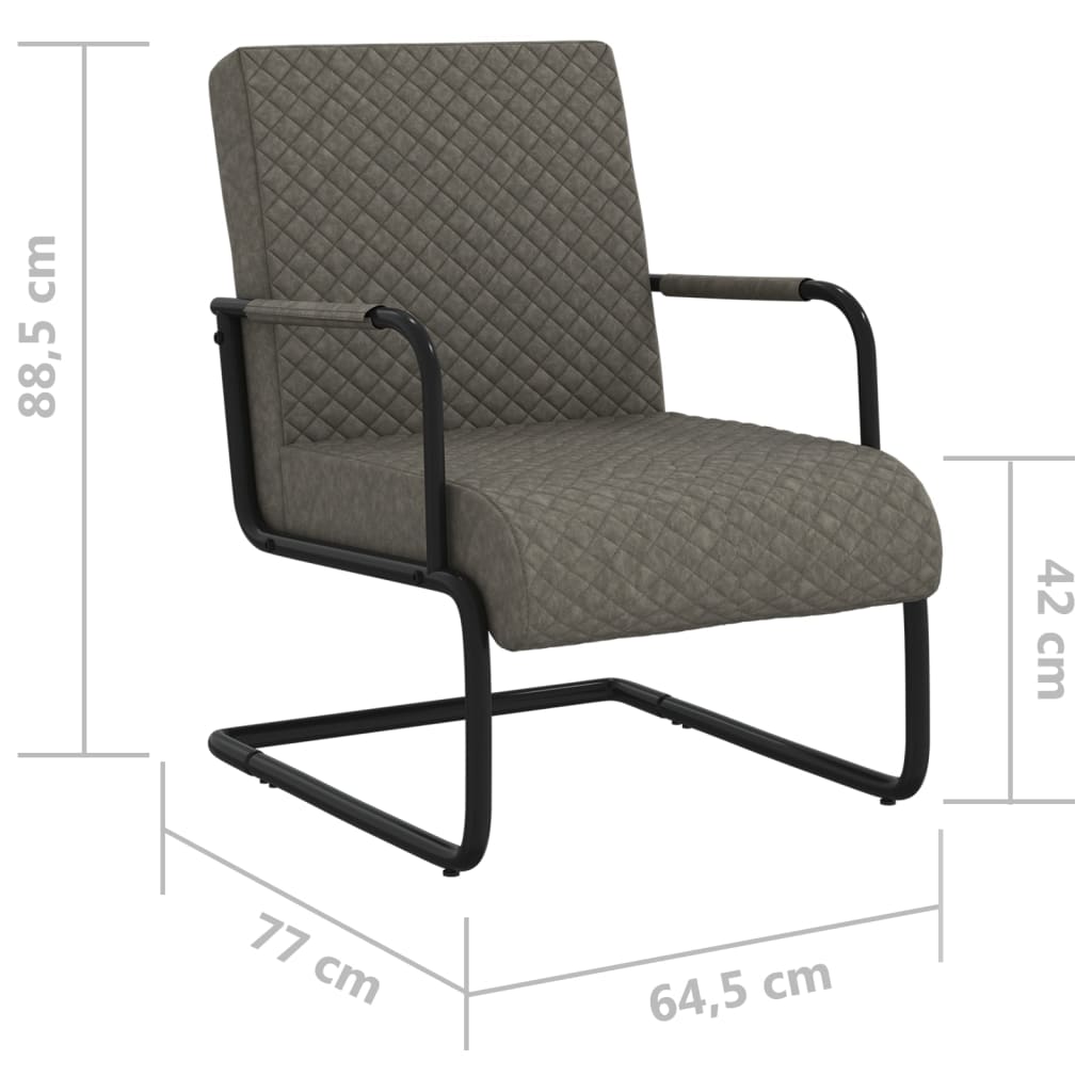 vidaXL sötétszürke konzolos műbőr szék