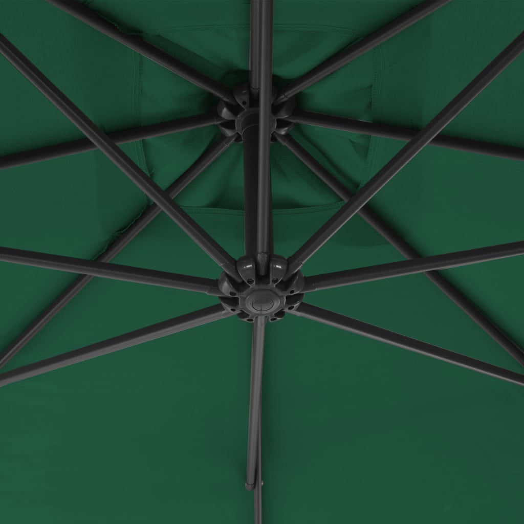 vidaXL zöld konzolos napernyő acélrúddal, 300 cm átmérőjű