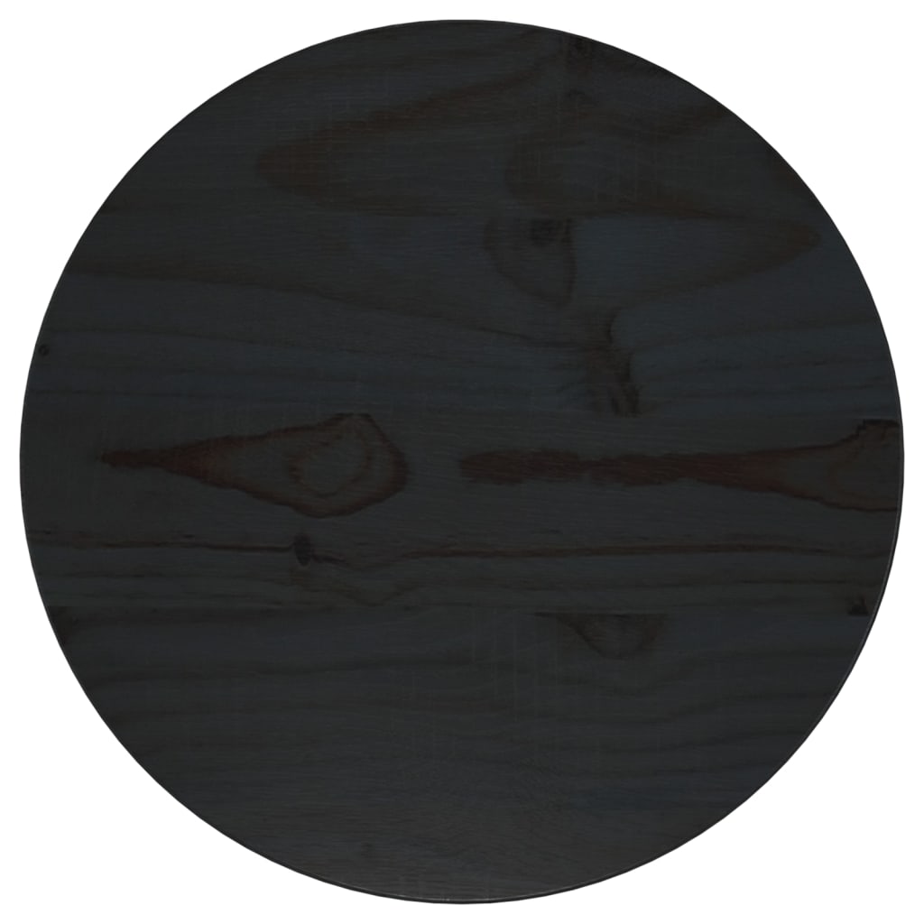 vidaXL fekete tömör fenyőfa asztallap Ø30 x 2,5 cm