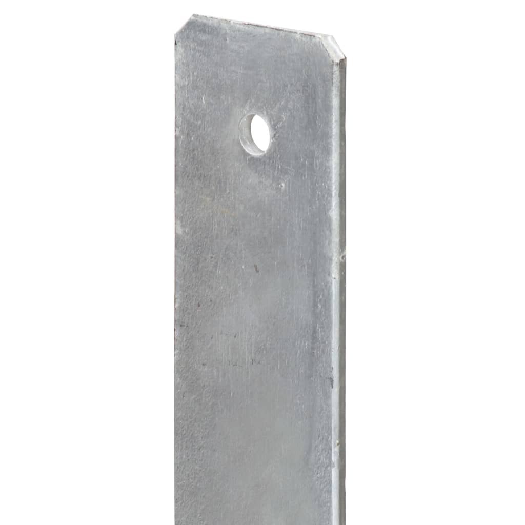 vidaXL 6 db ezüstszínű horganyzott acél kerítéshorgony 10 x 6 x 60 cm