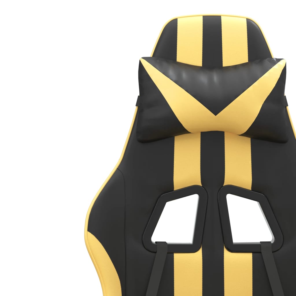 vidaXL fekete és aranyszínű műbőr játékszék