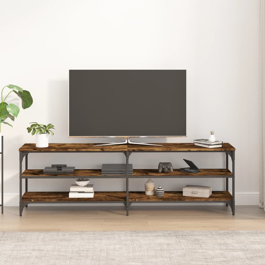 vidaXL füstös tölgyszínű szerelt fa TV-szekrény 160x30x50 cm