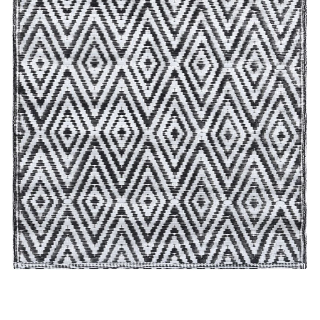 vidaXL fekete-fehér PP kültéri szőnyeg 160 x 230 cm