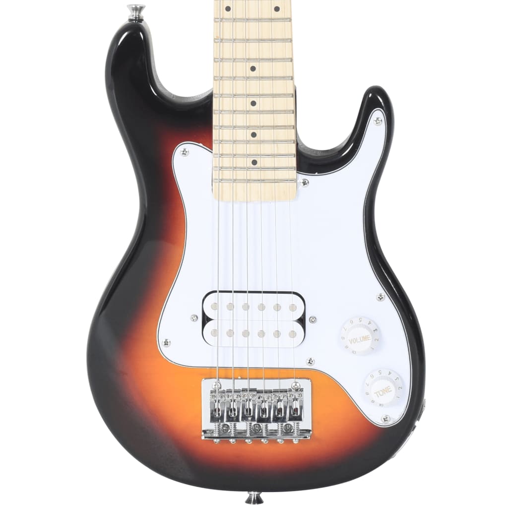 vidaXL barna és fehér elektromos gitár gyerekeknek puhatokkal 3/4 30"