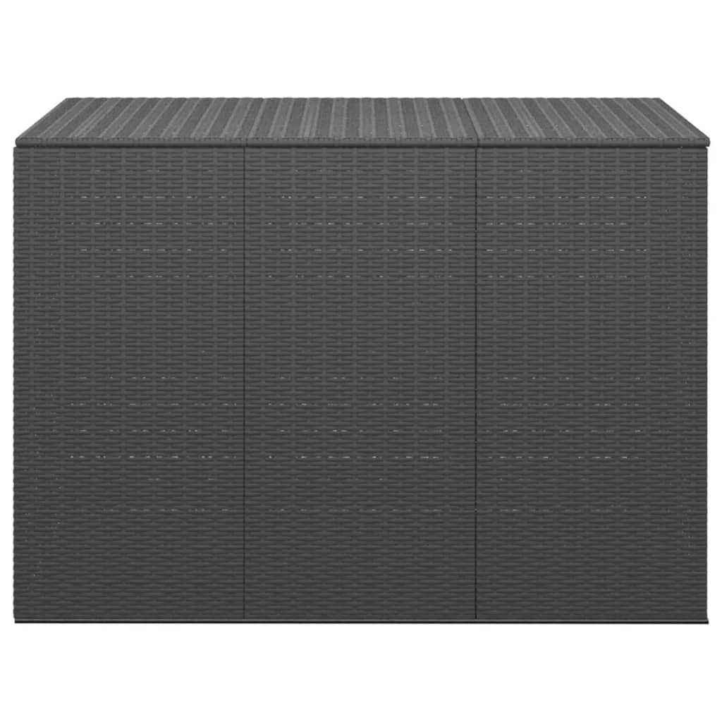 vidaXL fekete polyrattan kerti párnatartó doboz 145 x 100 x 103 cm