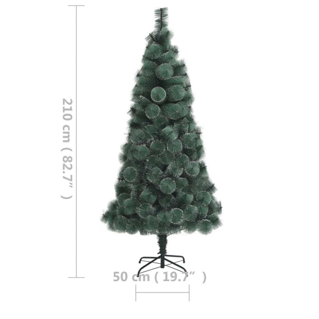 vidaXL zöld PET megvilágított műkarácsonyfa állvánnyal 210 cm