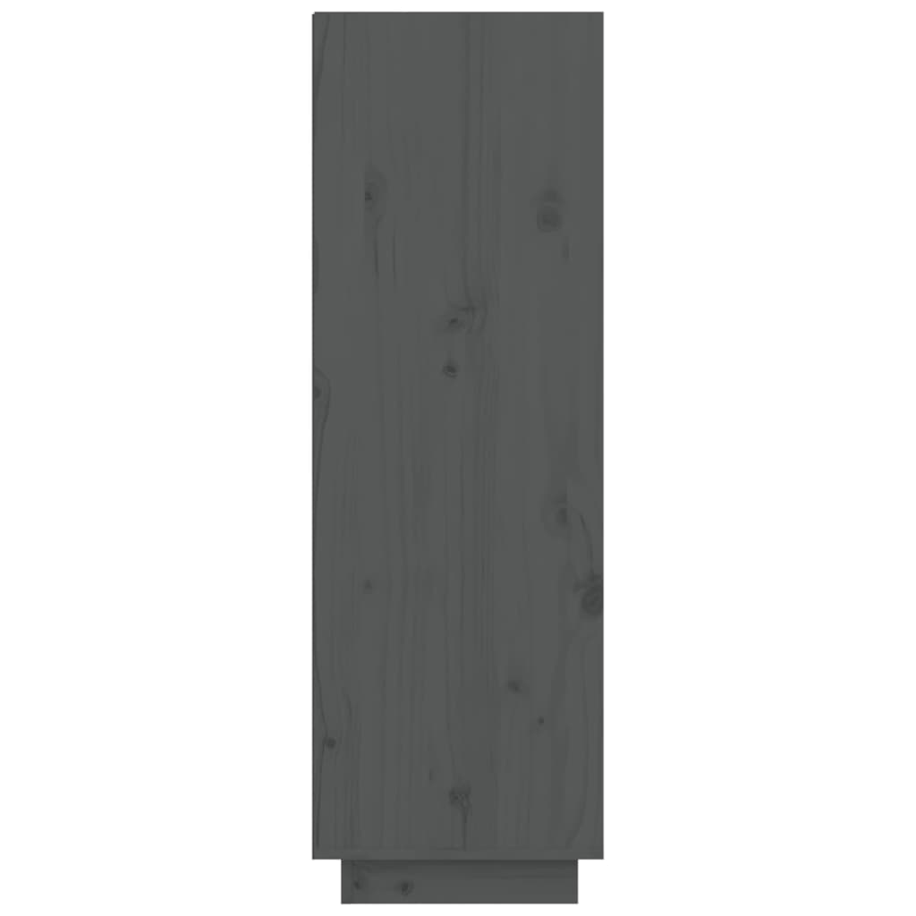 vidaXL szürke tömör fenyőfa cipősszekrény 60 x 34 x 105 cm
