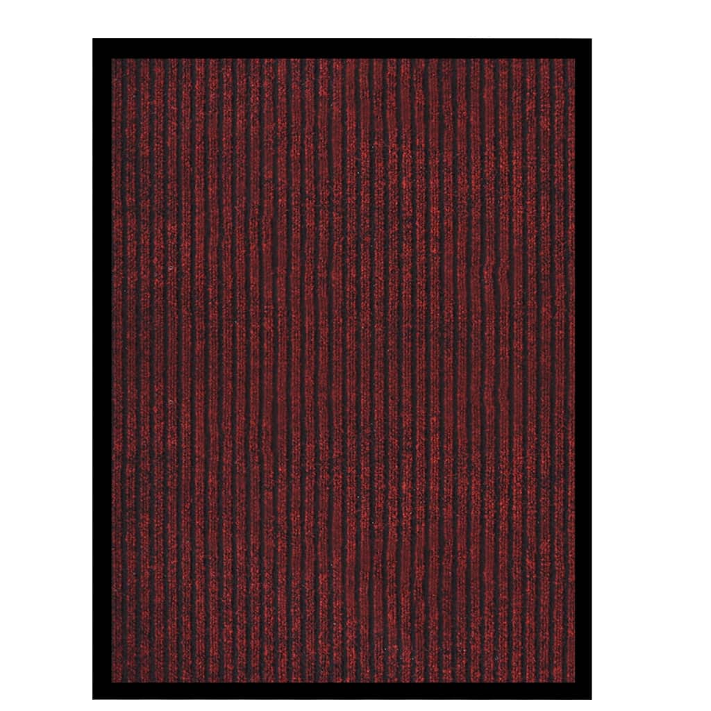 vidaXL piros csíkos lábtörlő 60 x 80 cm