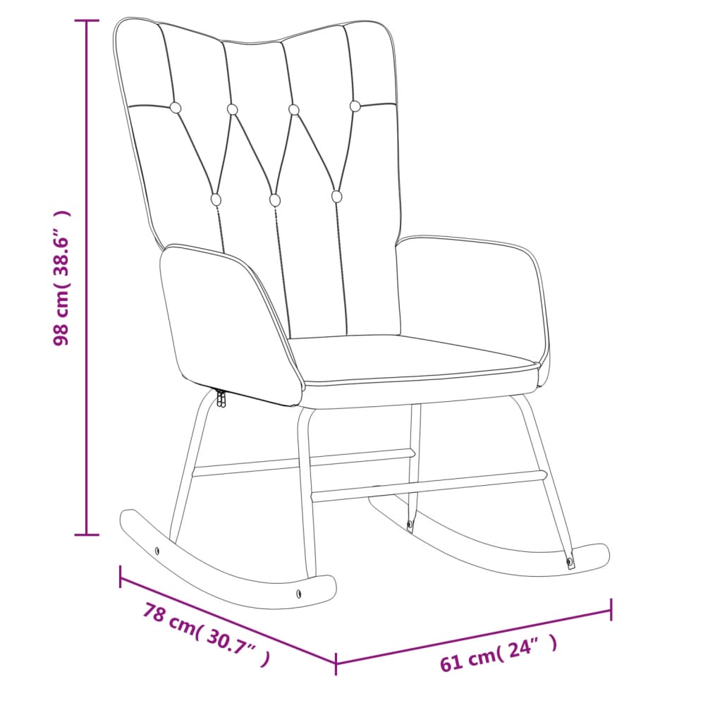 vidaXL krémszínű szövet hintaszék szék zsámollyal
