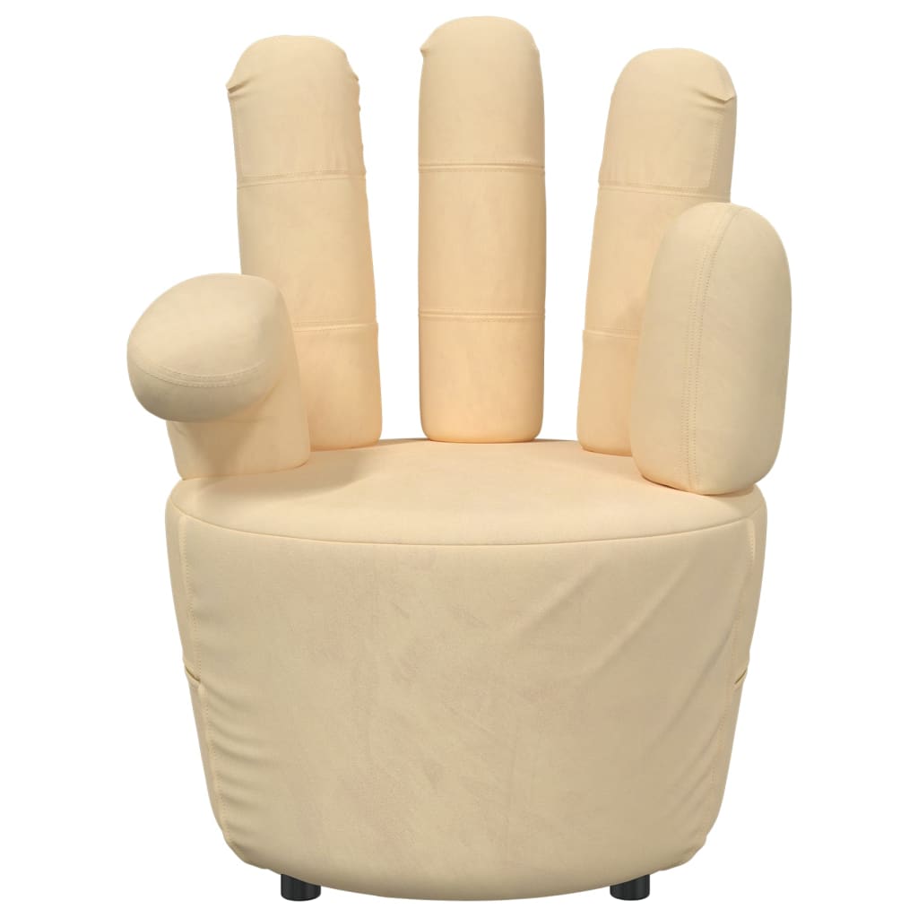 vidaXL krémszínű bársony kéz formájú fotel