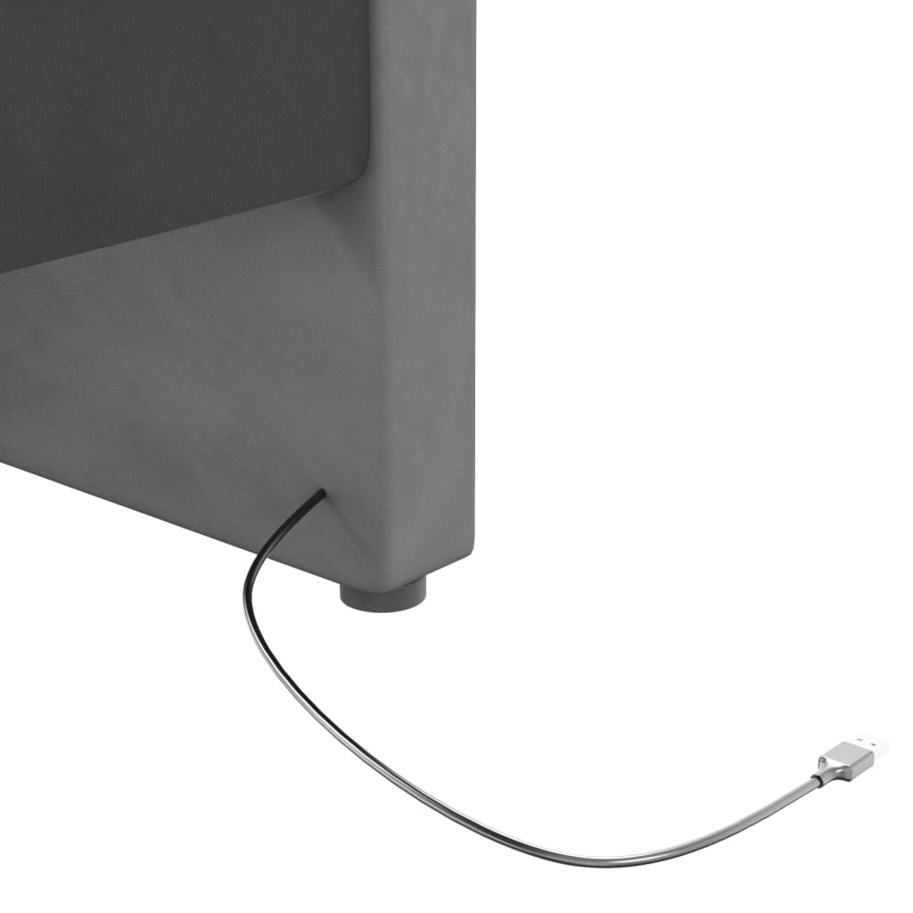 vidaXL világosszürke USB-s bársonyborítású dívány matraccal 90 x 200 cm