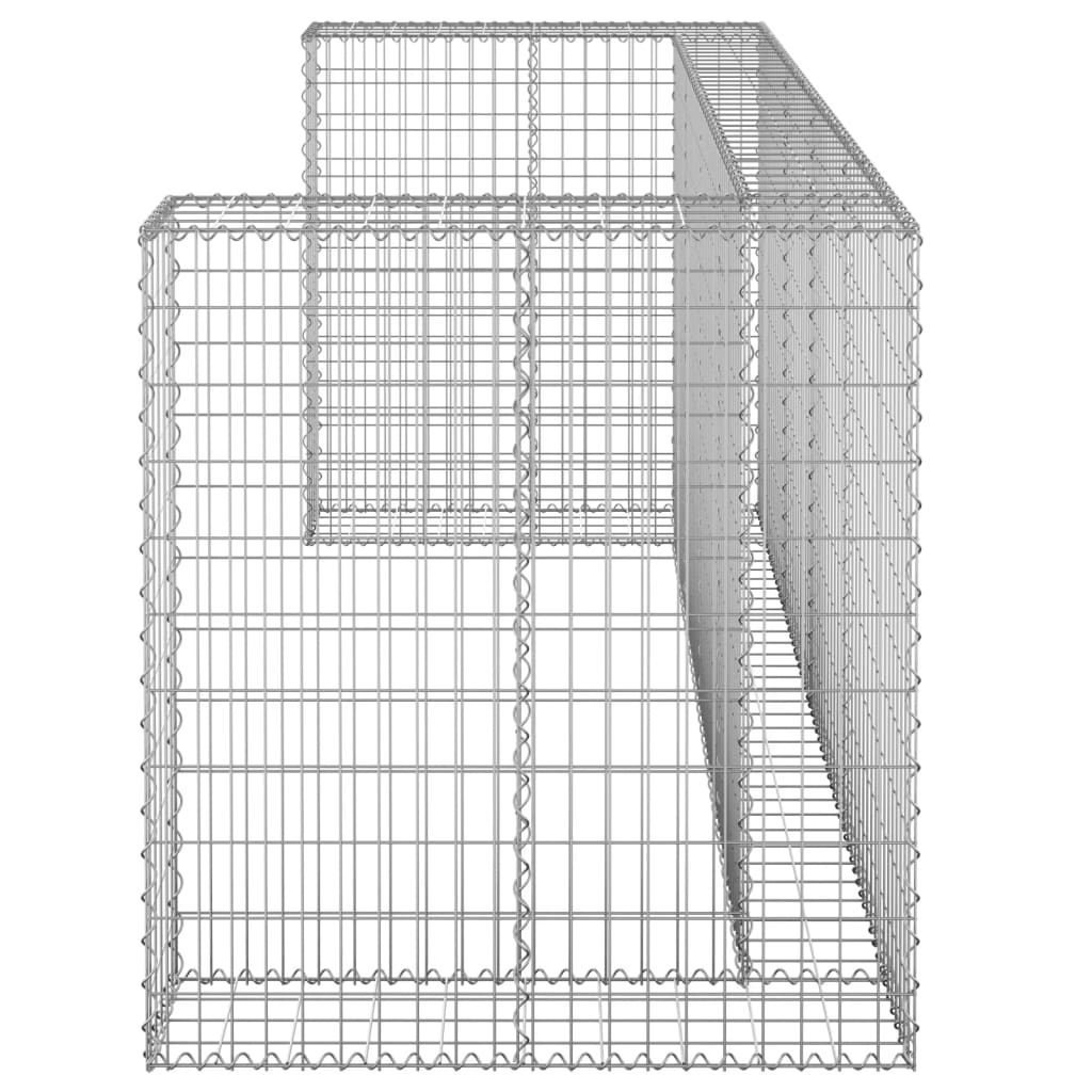 vidaXL horganyzott acél gabionfal szemeteskukákhoz 254 x 100 x 110 cm