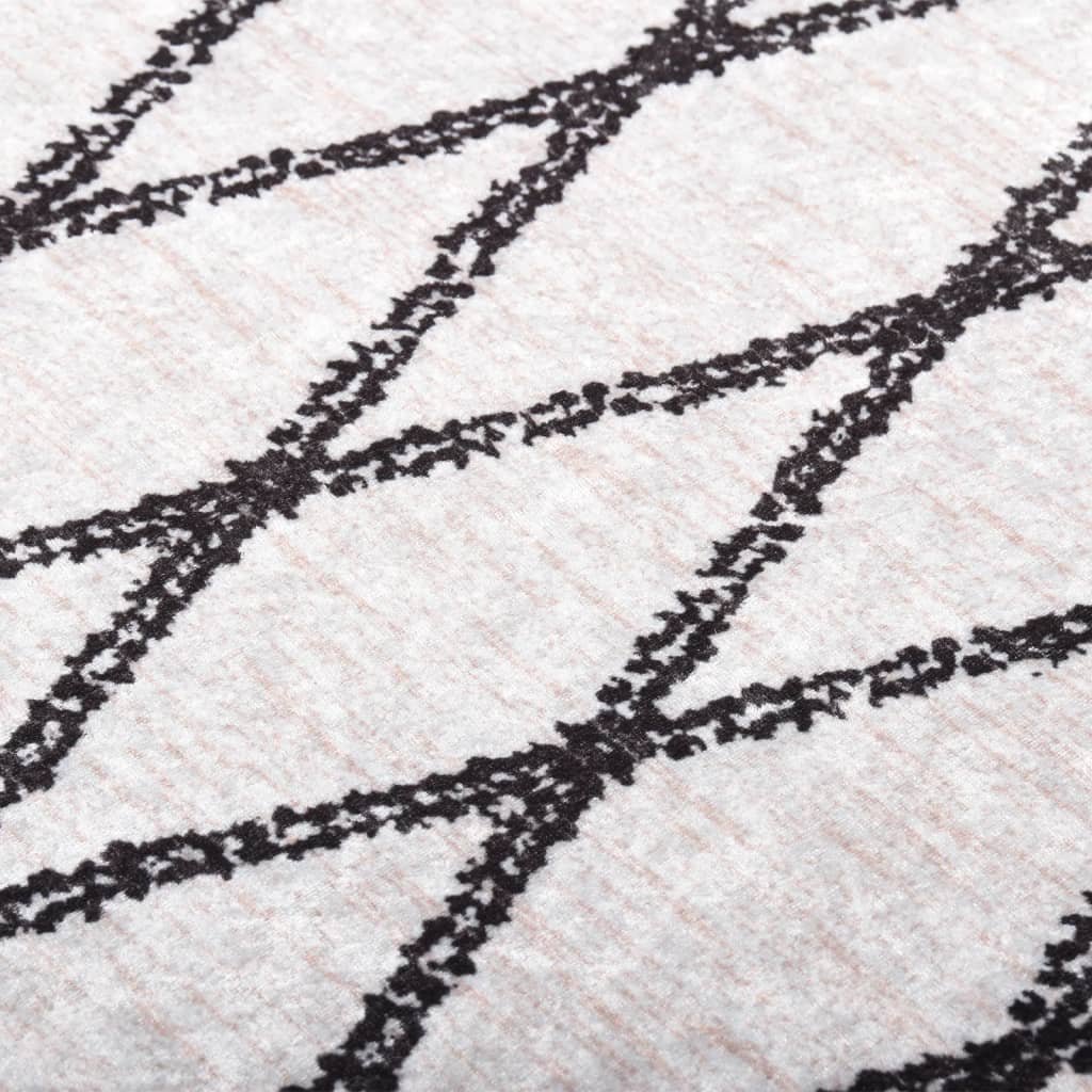 vidaXL fekete és fehér csúszásmentes mosható szőnyeg 80 x 300 cm