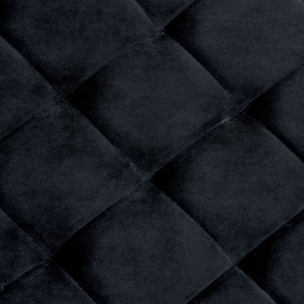 vidaXL fekete bársonyszövetű rozsdamentes acélpad 97 cm