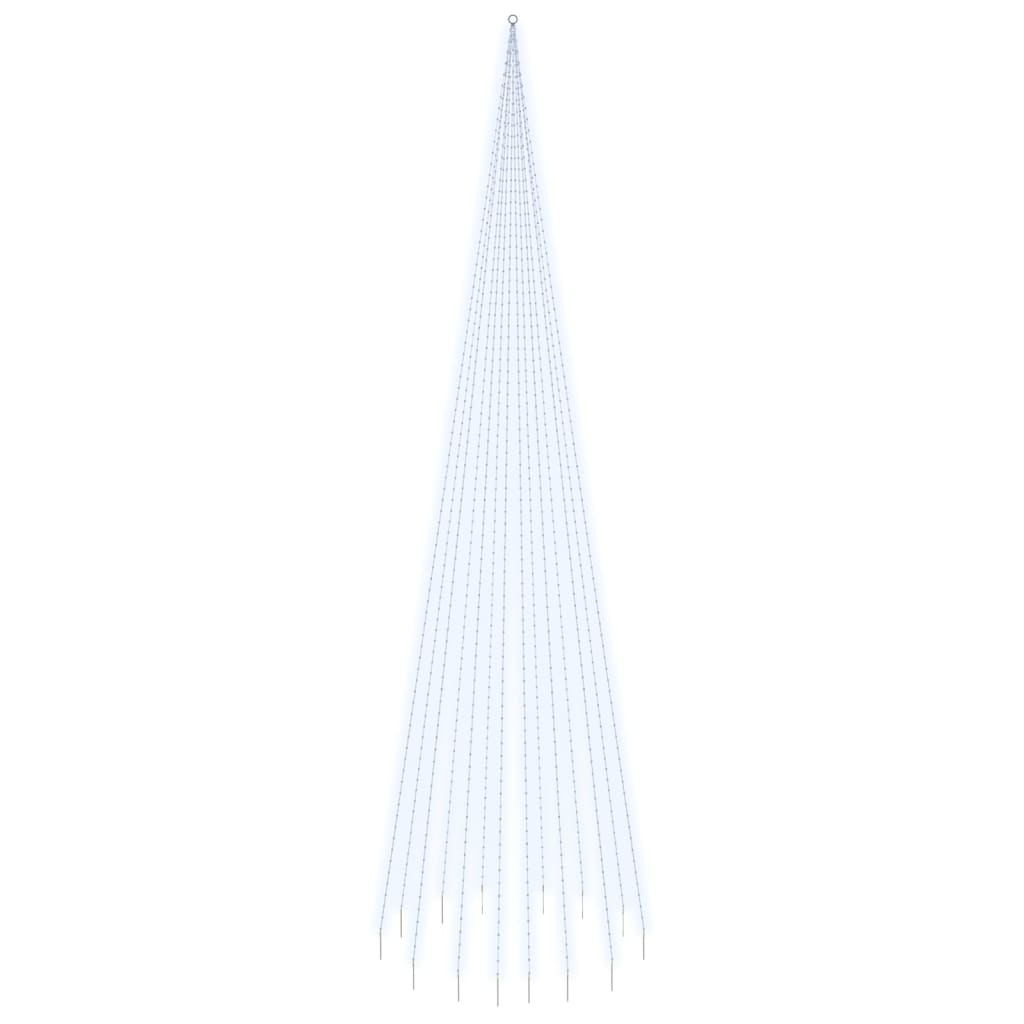 vidaXL karácsonyfa zászlórúdon 1134 hideg fehér LED-del 800 cm