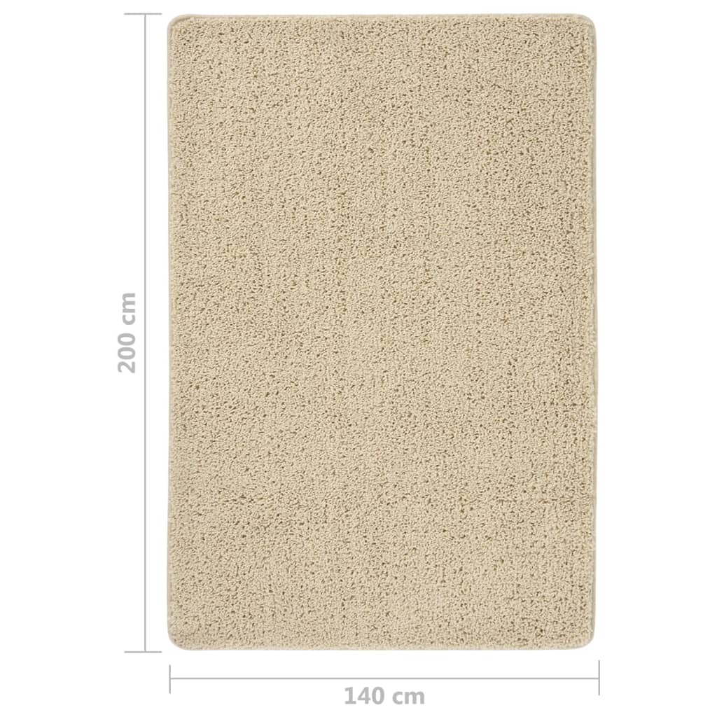 vidaXL krémszínű csúszásmentes bozontos szőnyeg 140 x 200 cm