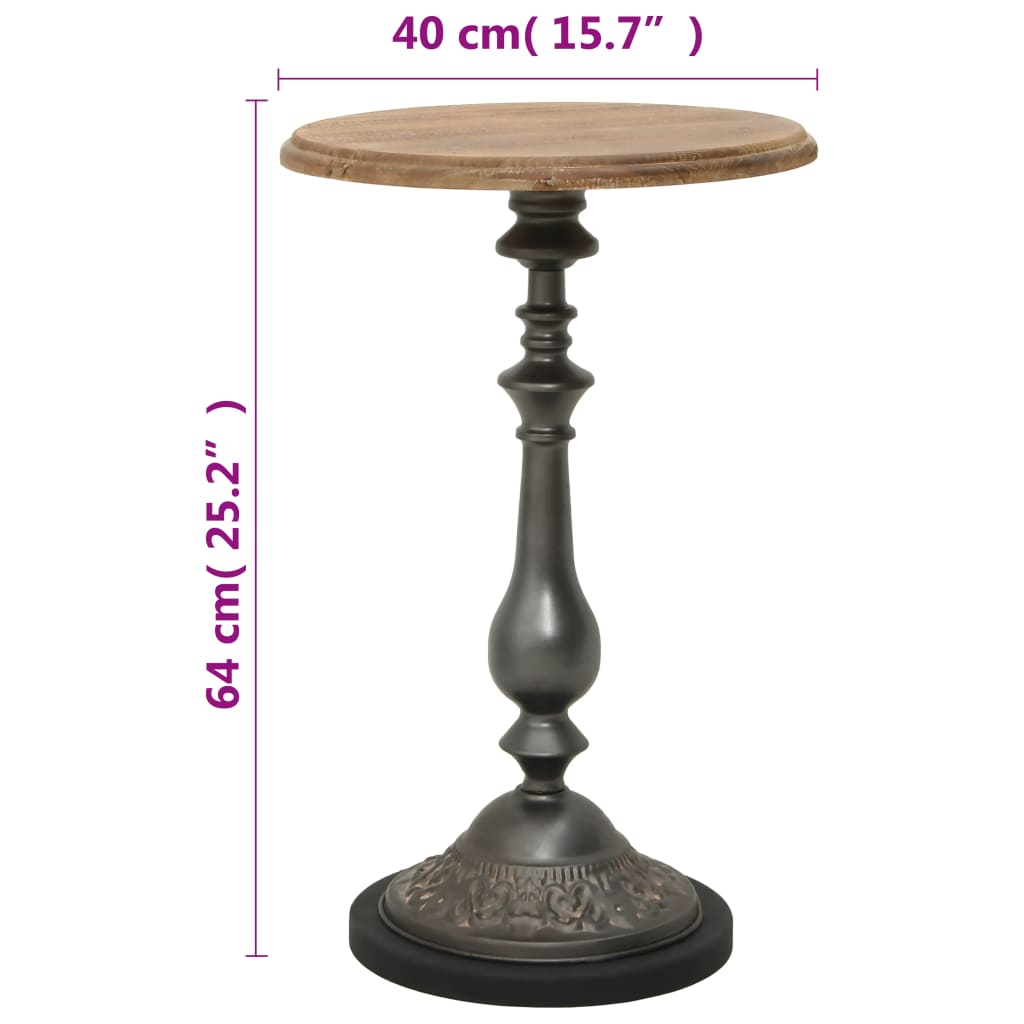 vidaXL barna tömör fenyő kisasztal 40 x 64 cm